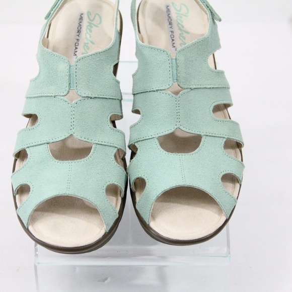 Skechers Gladiator Sandals New 9 wide Women Platform Shoes Wedge Heel - Picture 5 of 10